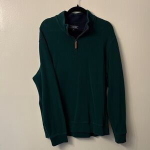 Lands' End Men's Deep Green Zip-Up Sweater